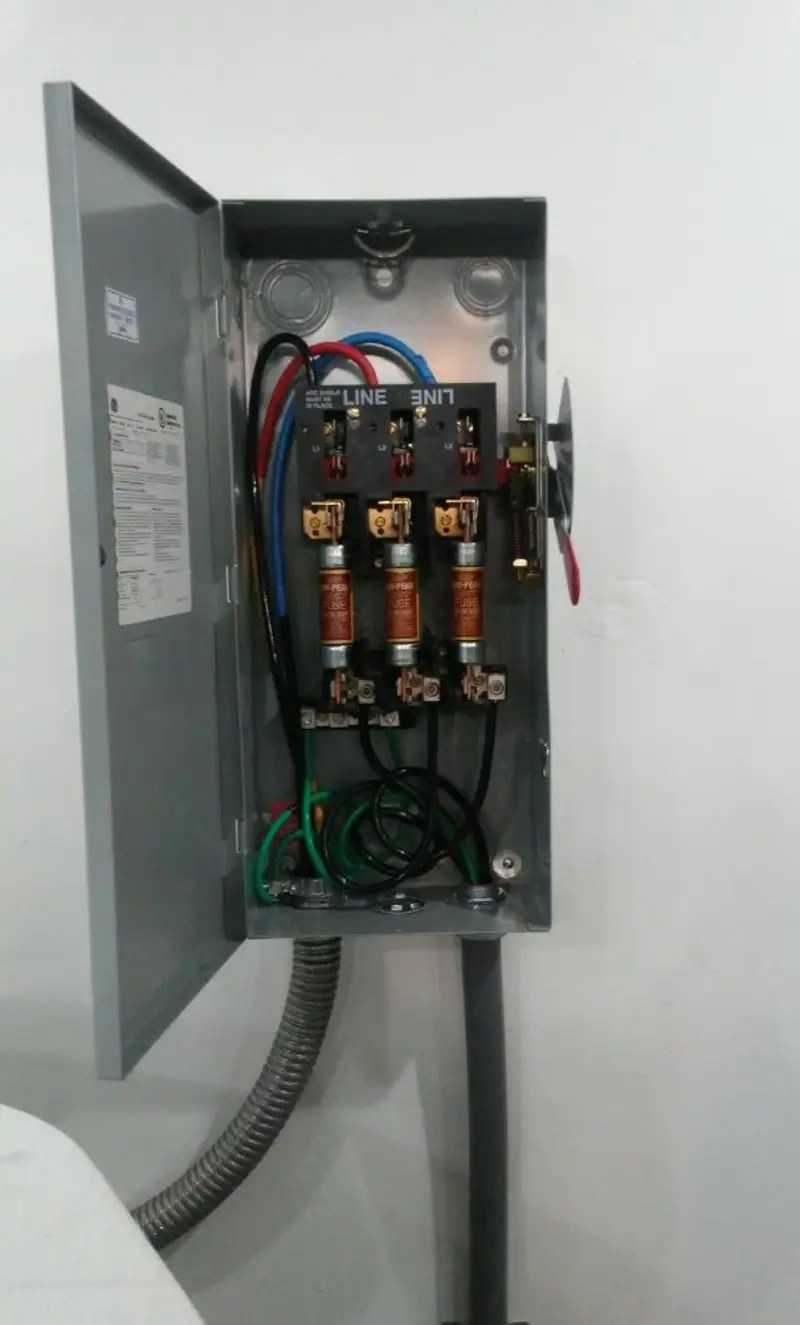 Three-phase disconnect switch installed for Electrical Wiring & Rewiring in Holbrook